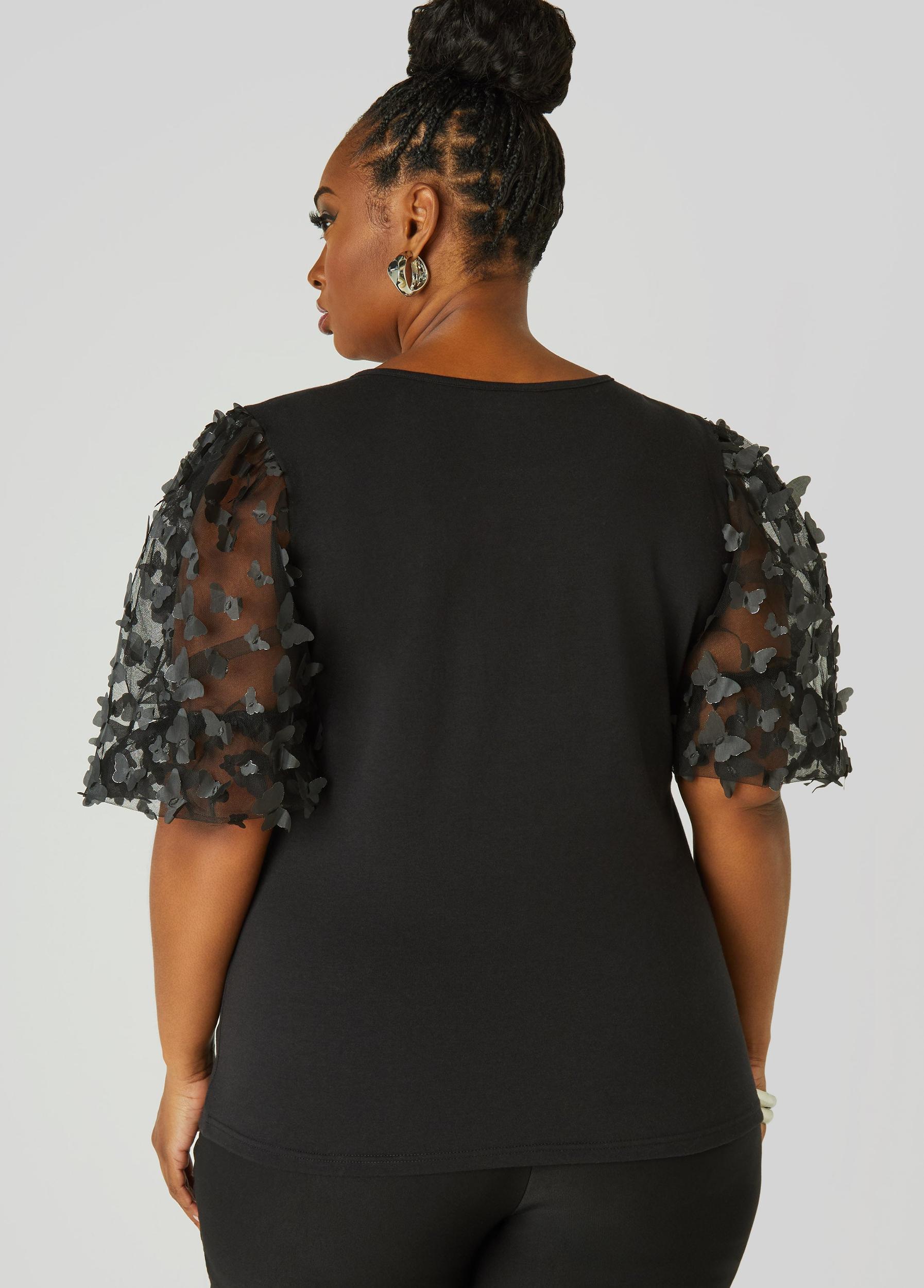 Mesh Paneled Butterfly Tee Product Image