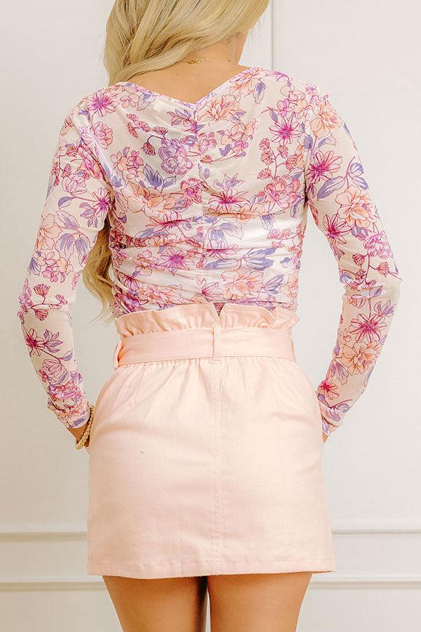 Serene Gardens Ruched Mesh Top Product Image