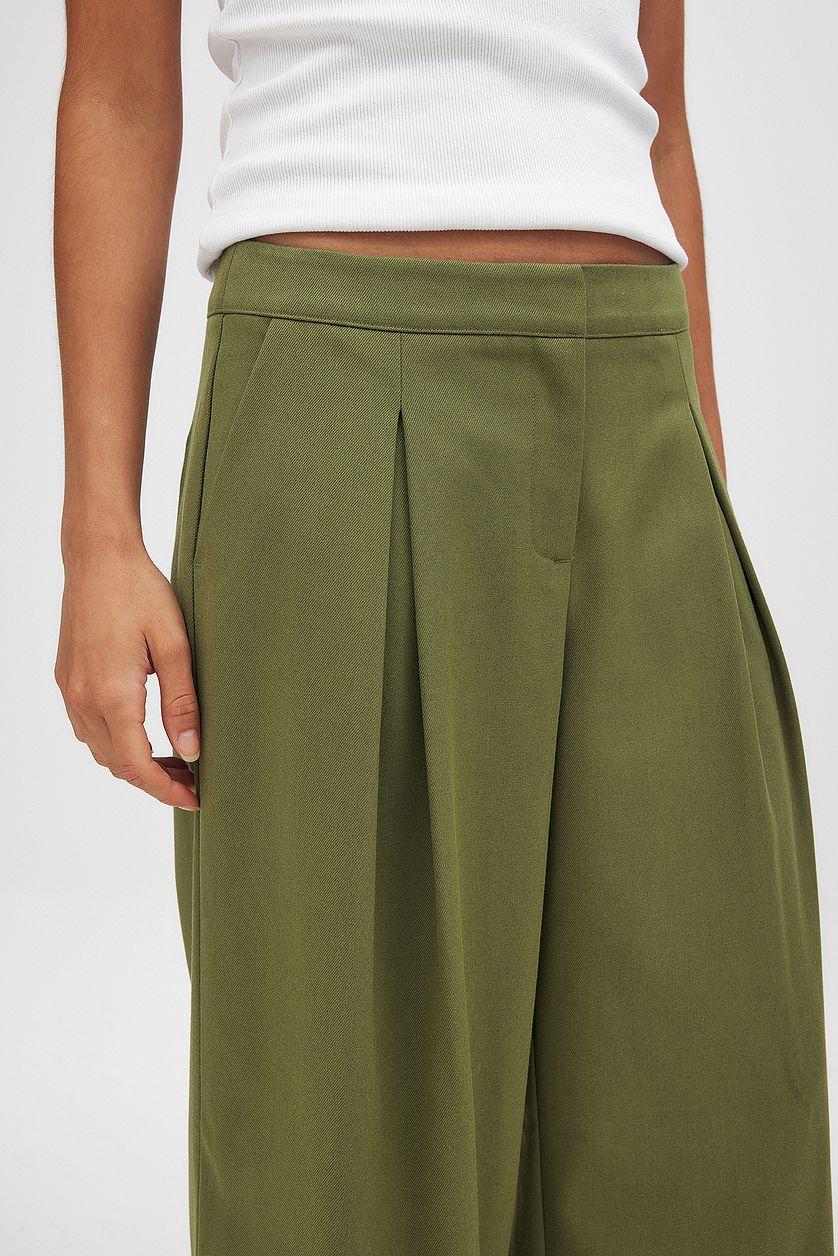 Mid Waist Wide Leg Suit Pants Product Image