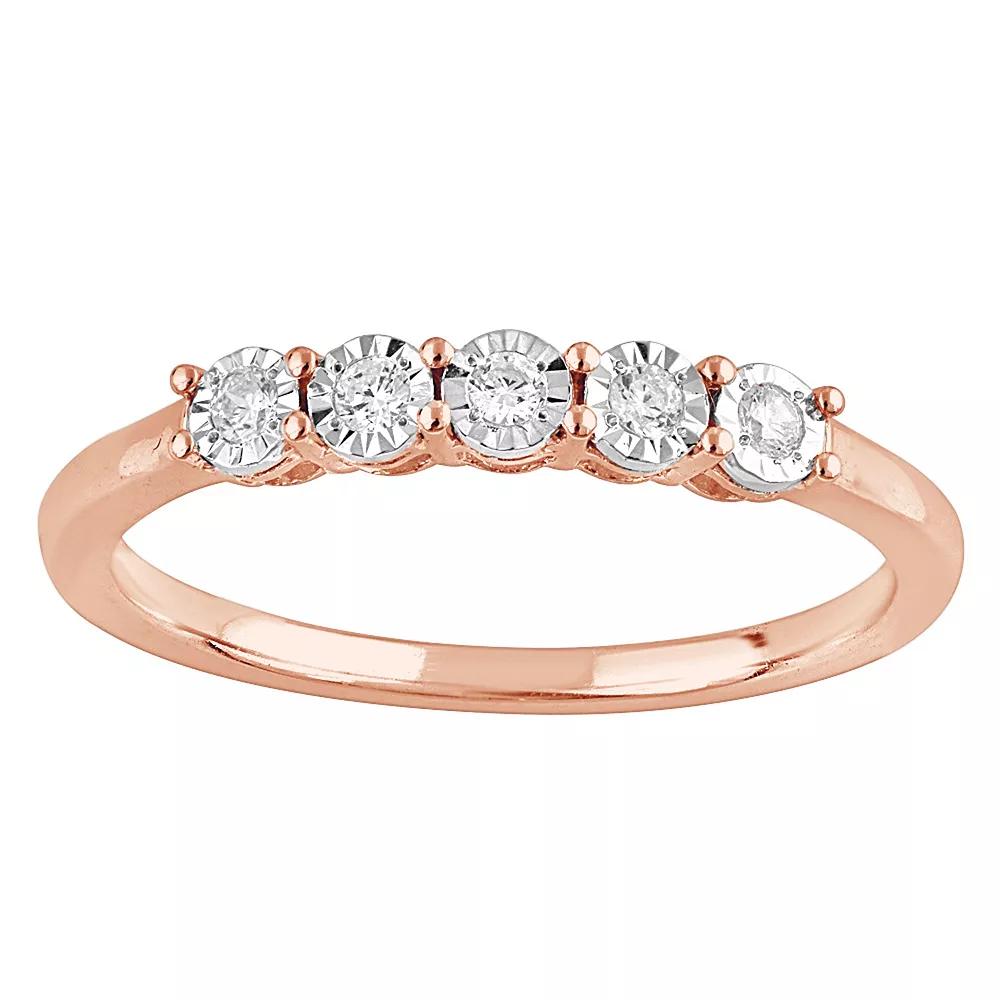 Diamond Brilliance 1/10 Carat T.W. Lab-Grown Diamond Fashion Ring, Women's, Size: 9, Pink Tone Product Image