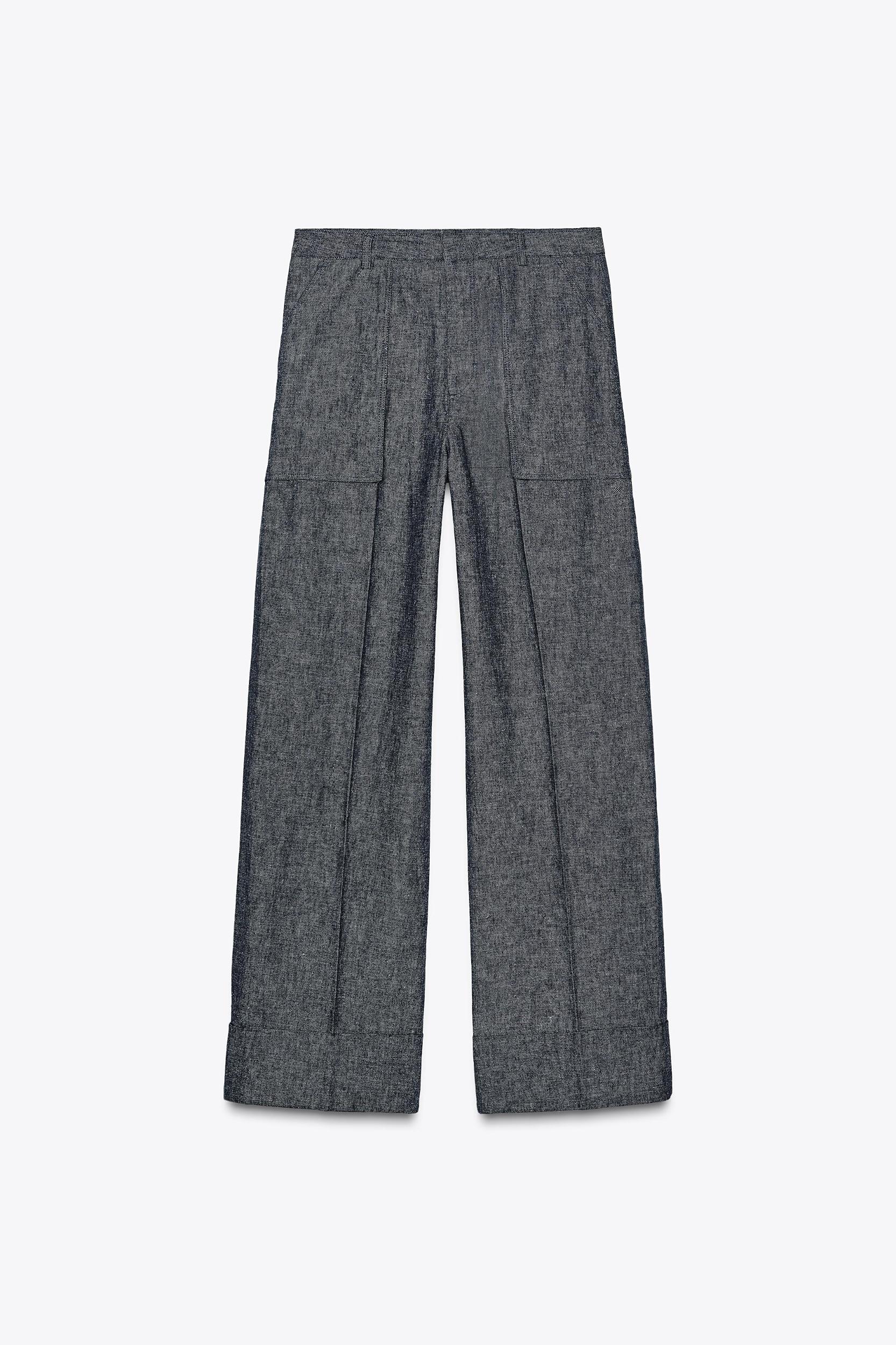 LINEN BLEND PANTS ZW COLLECTION Product Image