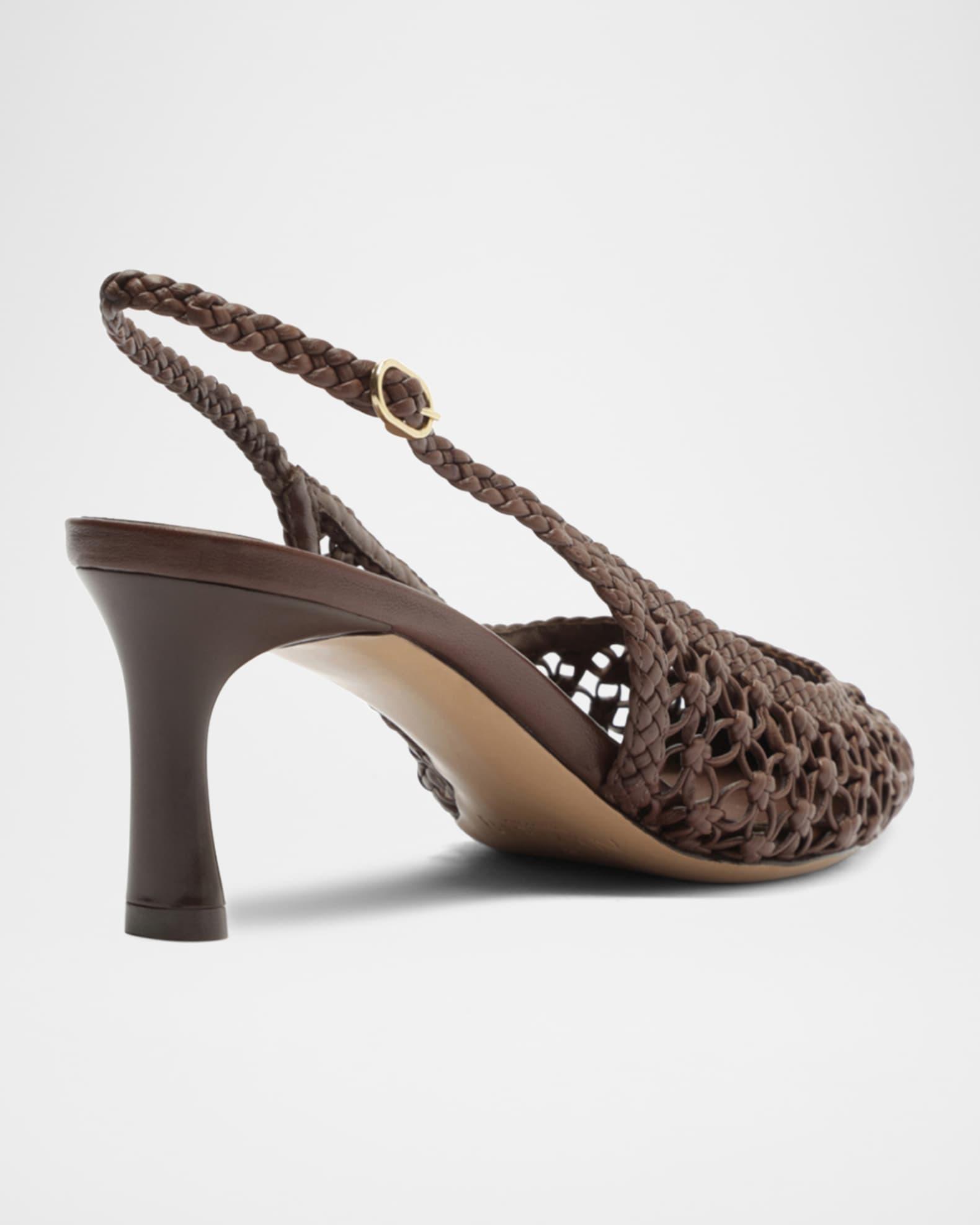 Jane Woven Leather Slingback Pumps Product Image