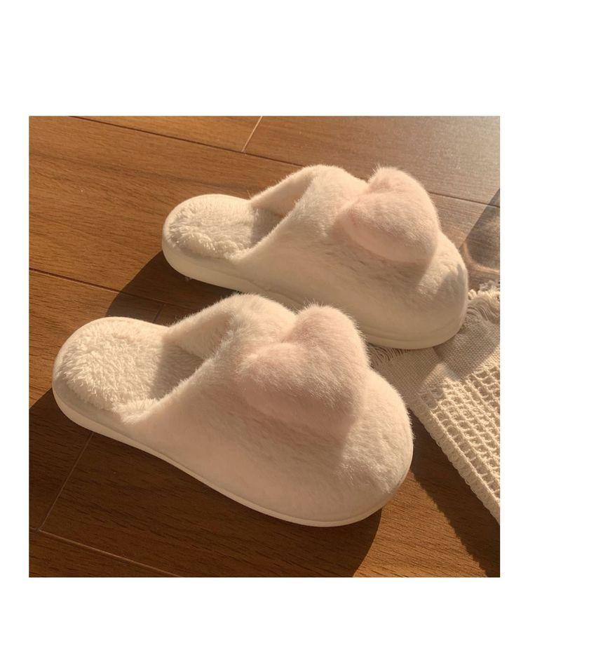 Fluffy Heart Home Slippers Product Image