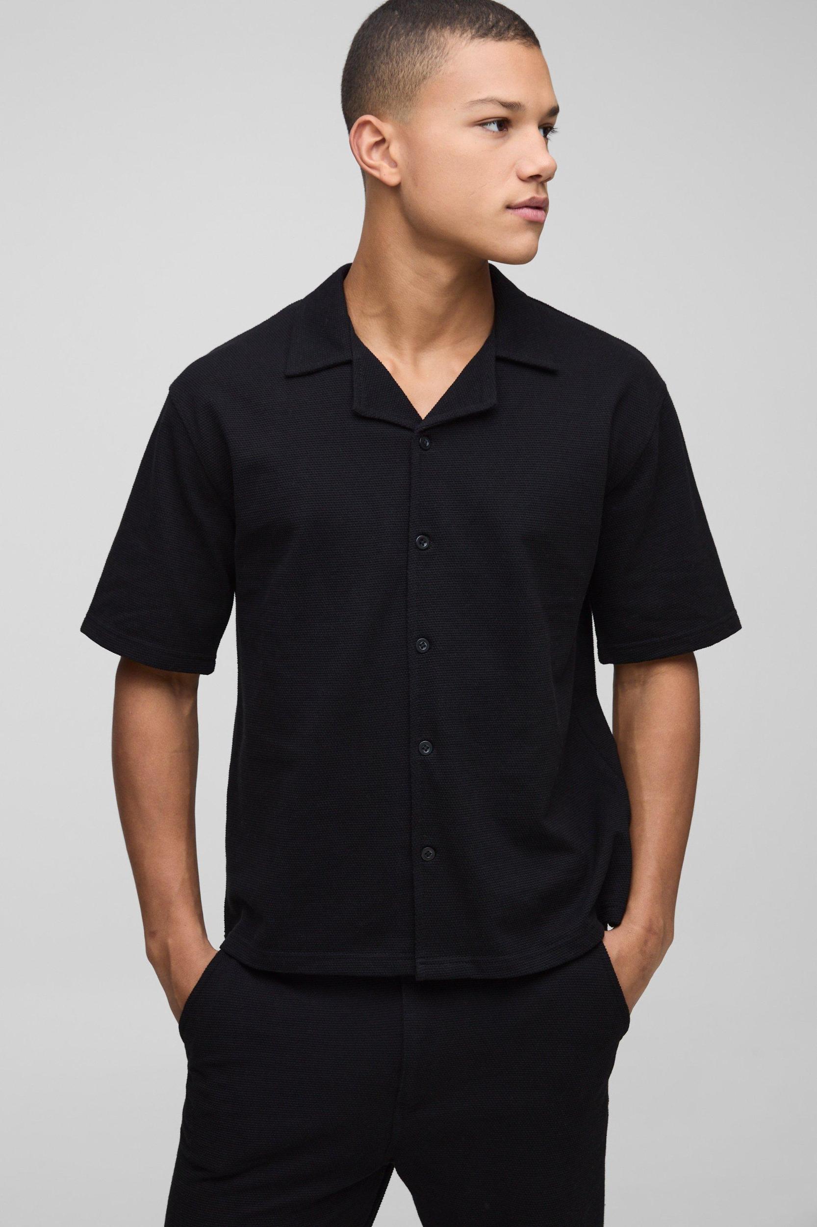 Jumbo Pique Boxy Shirt & Pants Set | boohooMAN USA Product Image