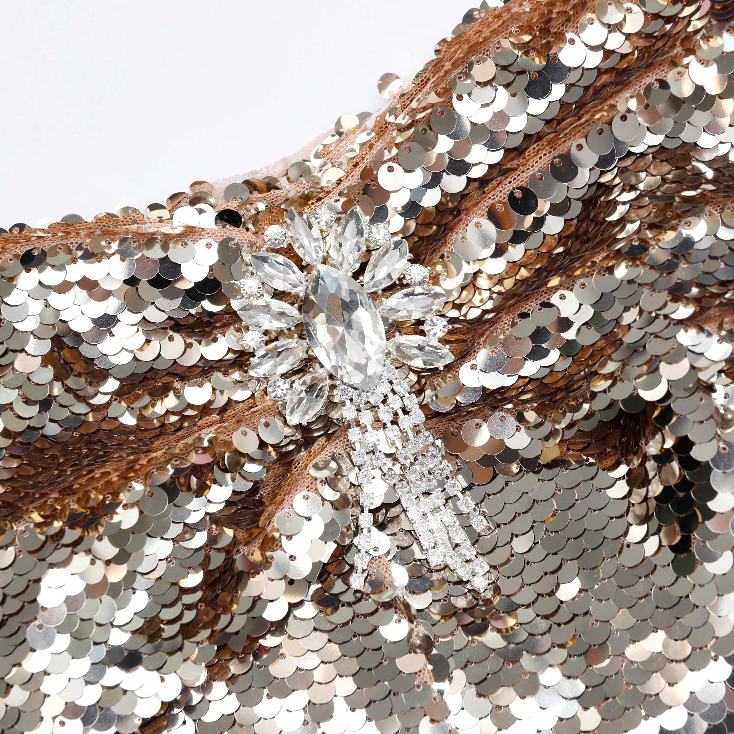 Gold Sequin Maxi Dress Product Image