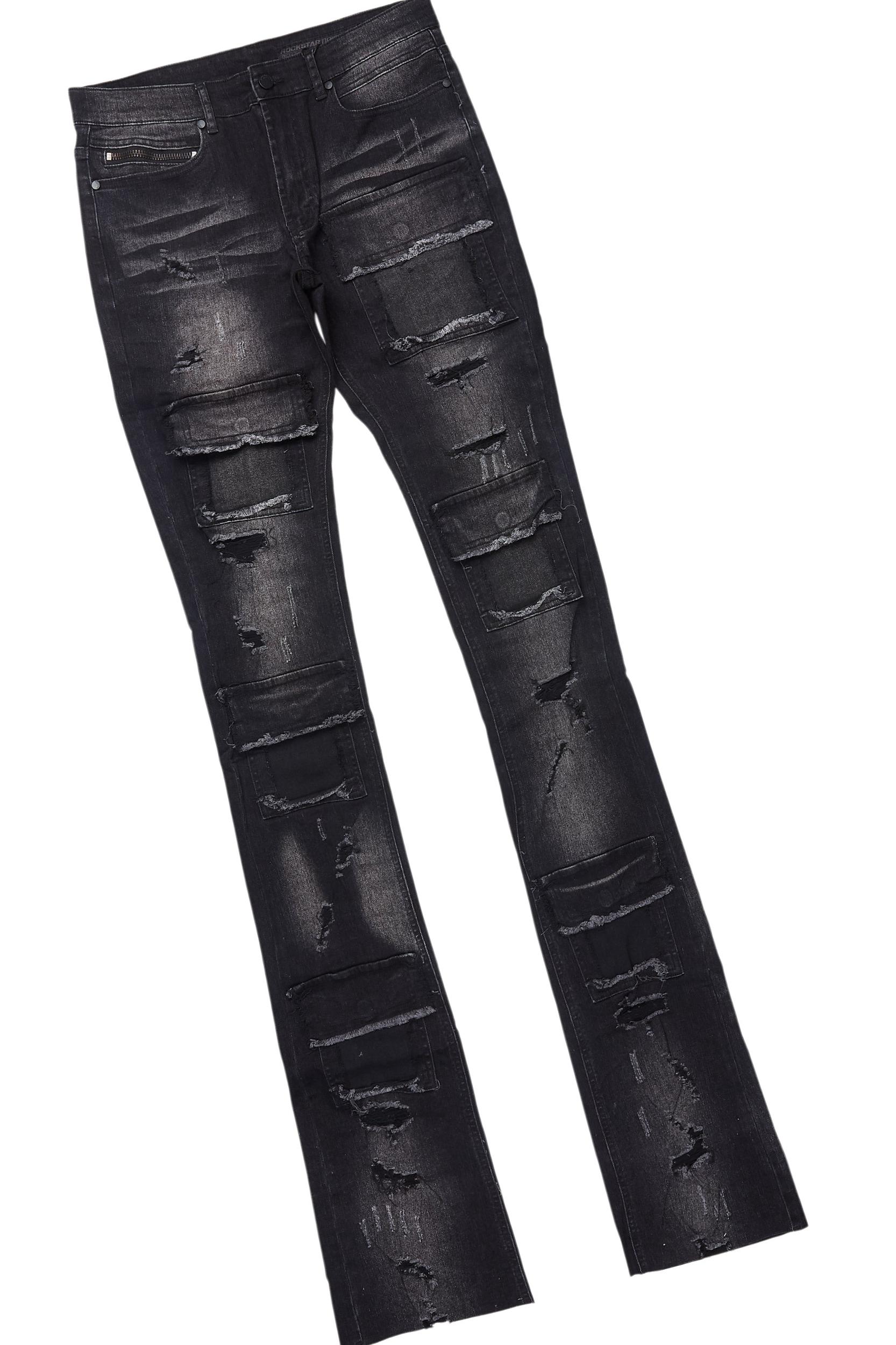 Sana Vintage Black/Black T-Shirt & Petrus Super Stacked Flare Jean Bundle Male Product Image