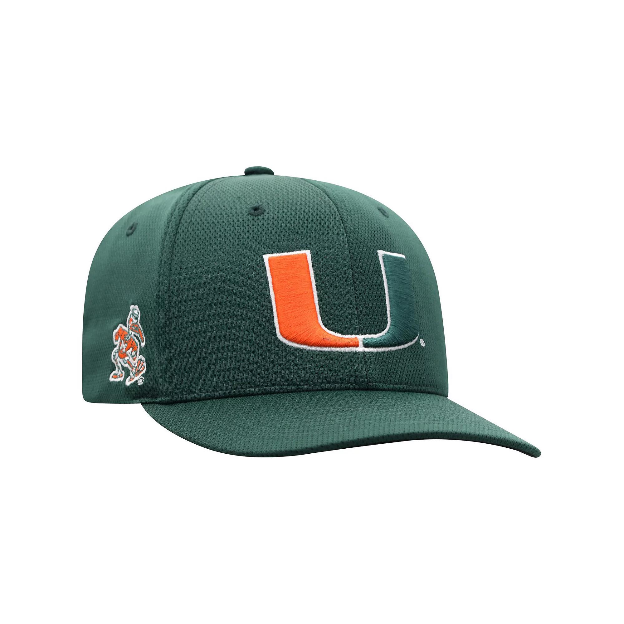 Men's Top of the World Green Miami Hurricanes Reflex Logo Flex Hat, Size: Small/Medium Product Image