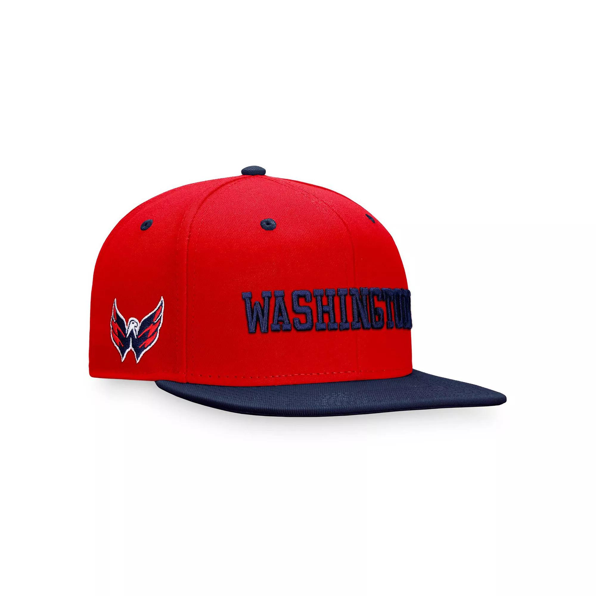 Mens Fanatics Branded /Navy Washington Capitals Heritage City Two-Tone Snapback Hat Product Image