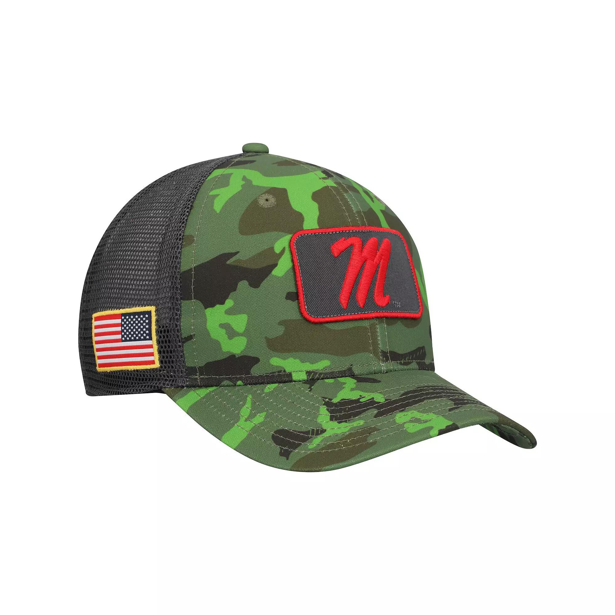 Men's Nike Camo/Black Ole Miss Rebels Classic99 Veterans Day Trucker Snapback Hat, Green Product Image