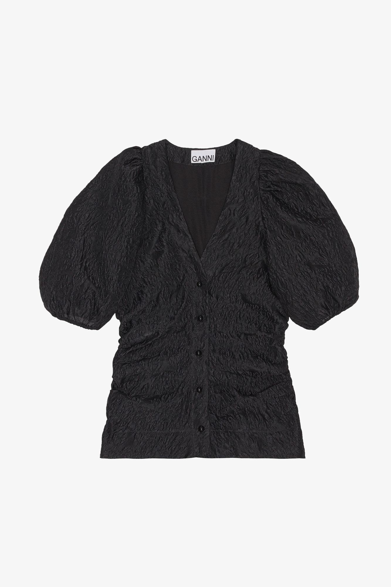 Jacquard V-neck Blouse Product Image