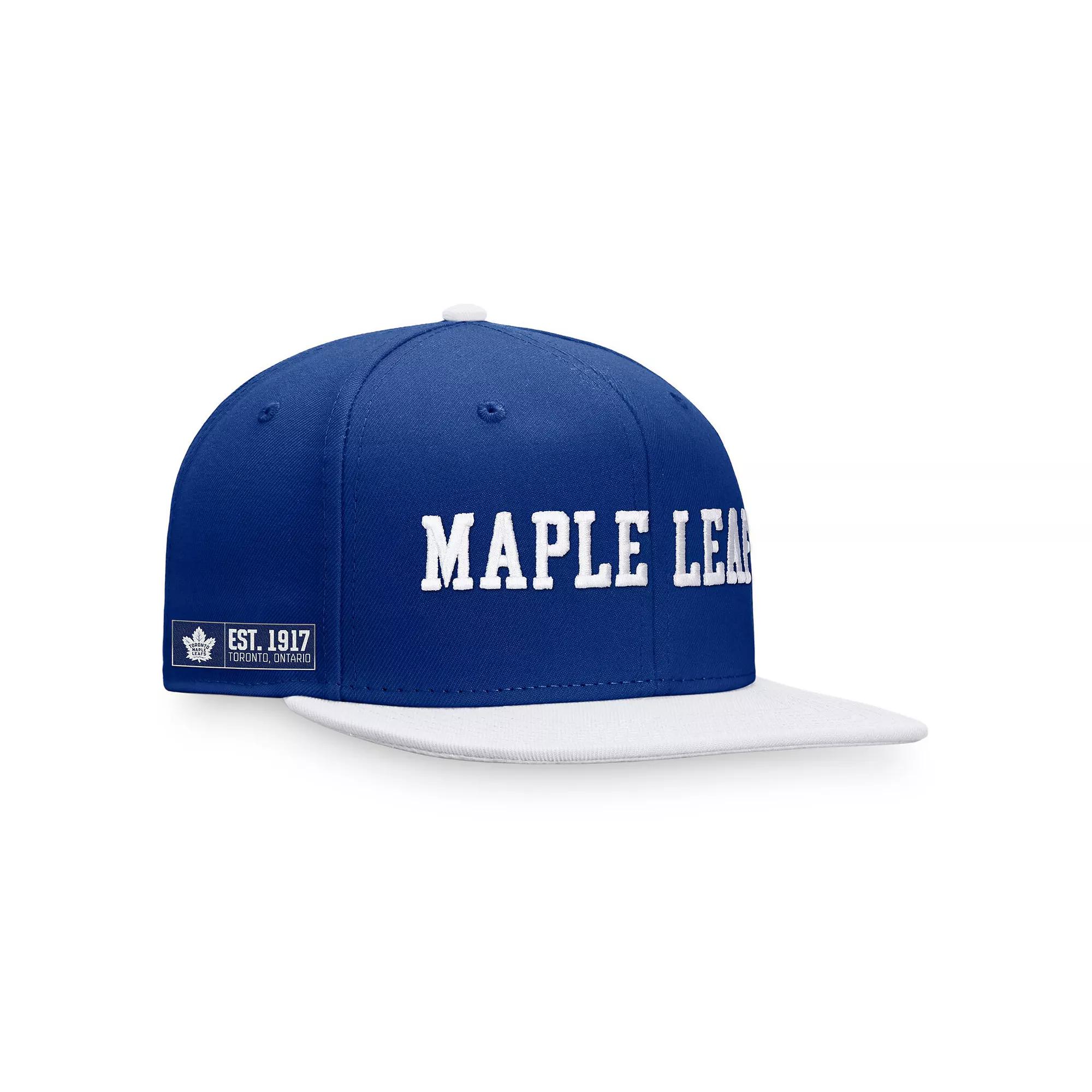 Men's Fanatics Branded Blue/White Toronto Maple Leafs Iconic Color Blocked Snapback Hat, Mpl Blue Product Image