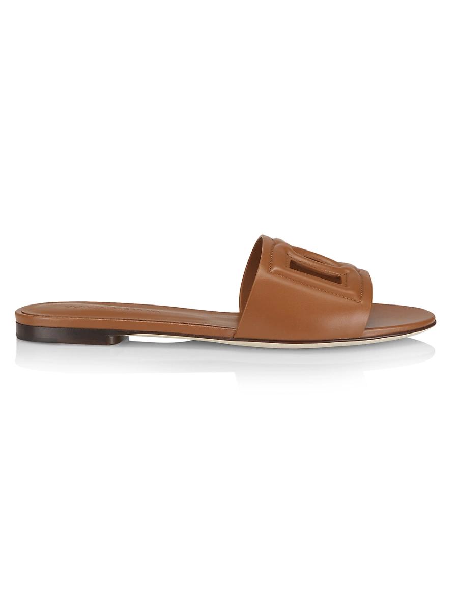 Womens Meadow Metallic-Leather Slides Sandals Product Image