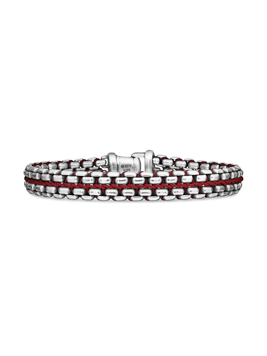 Mens Woven Box Chain Bracelet in Sterling Silver Product Image