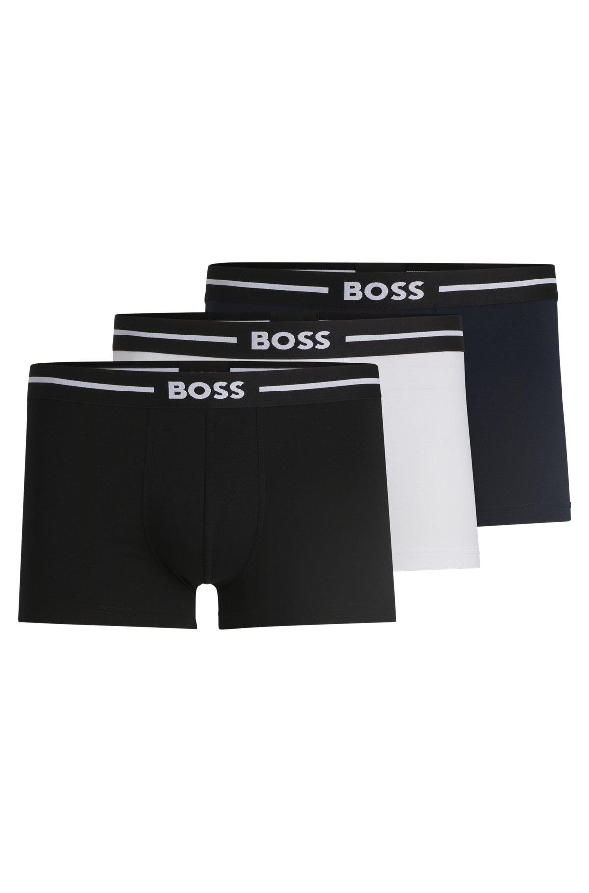 Three-pack of stretch-cotton trunks with logo waistbands Product Image