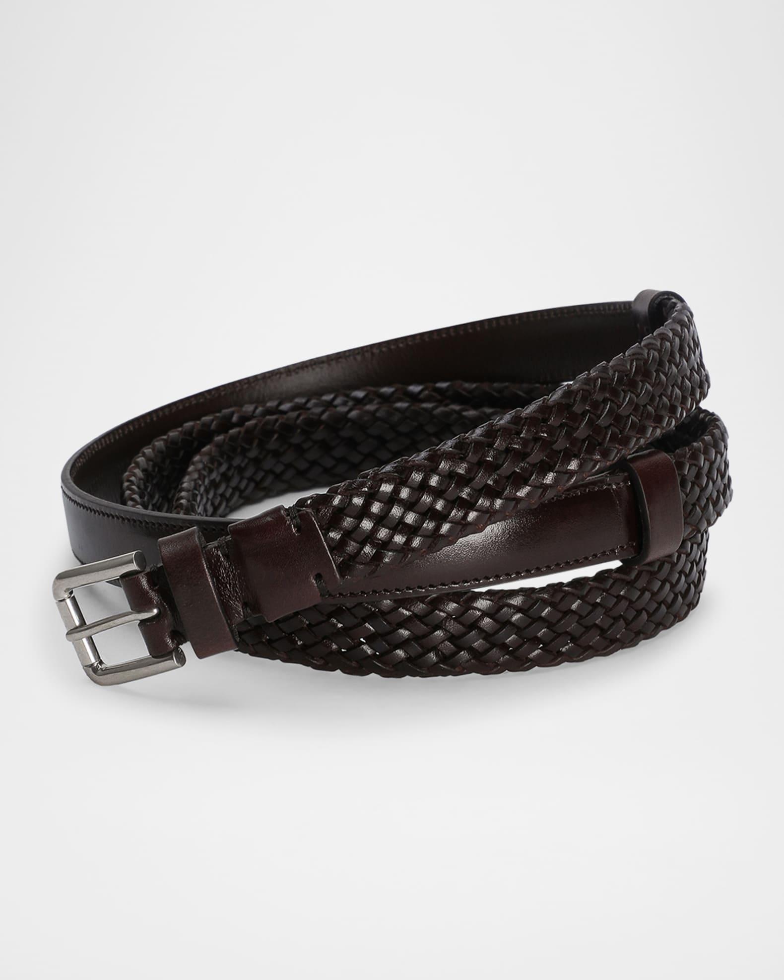Men's Woven Leather Belt Product Image