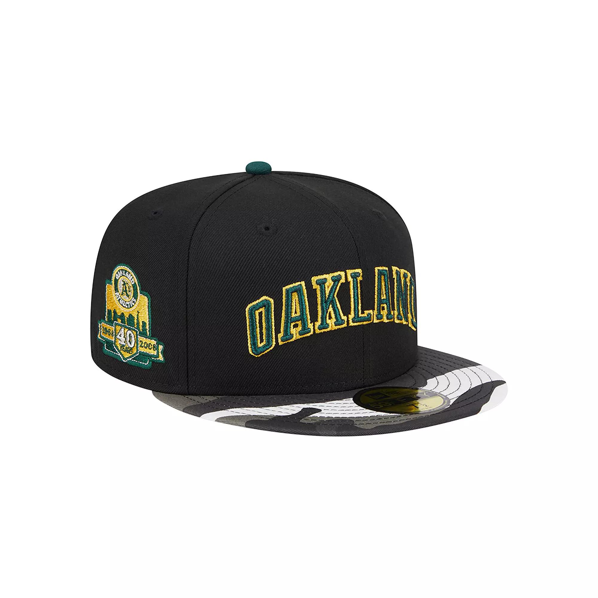 Men's New Era Black Oakland Athletics Metallic Camo 59FIFTY Fitted Hat,  Product Image