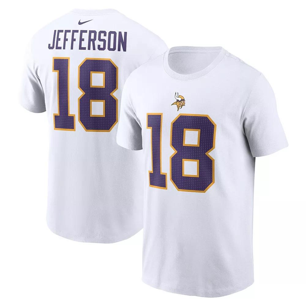 Men's Nike Justin Jefferson White Minnesota Vikings Name & Number T-Shirt, Size: XL Product Image