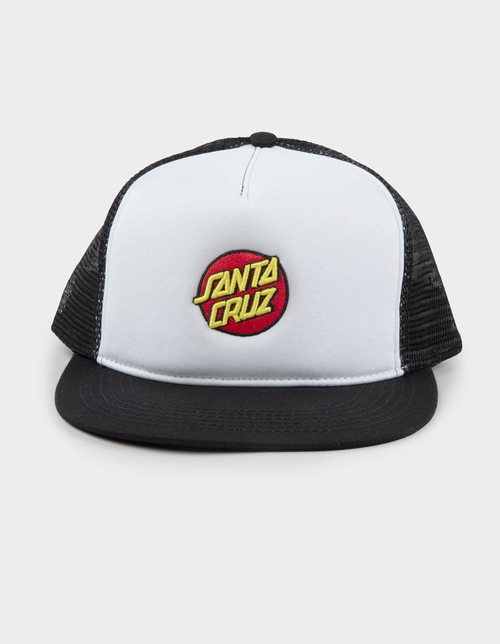 SANTA CRUZ Cruz Embroidered Structured Trucker Hat - WHT/BLK Product Image