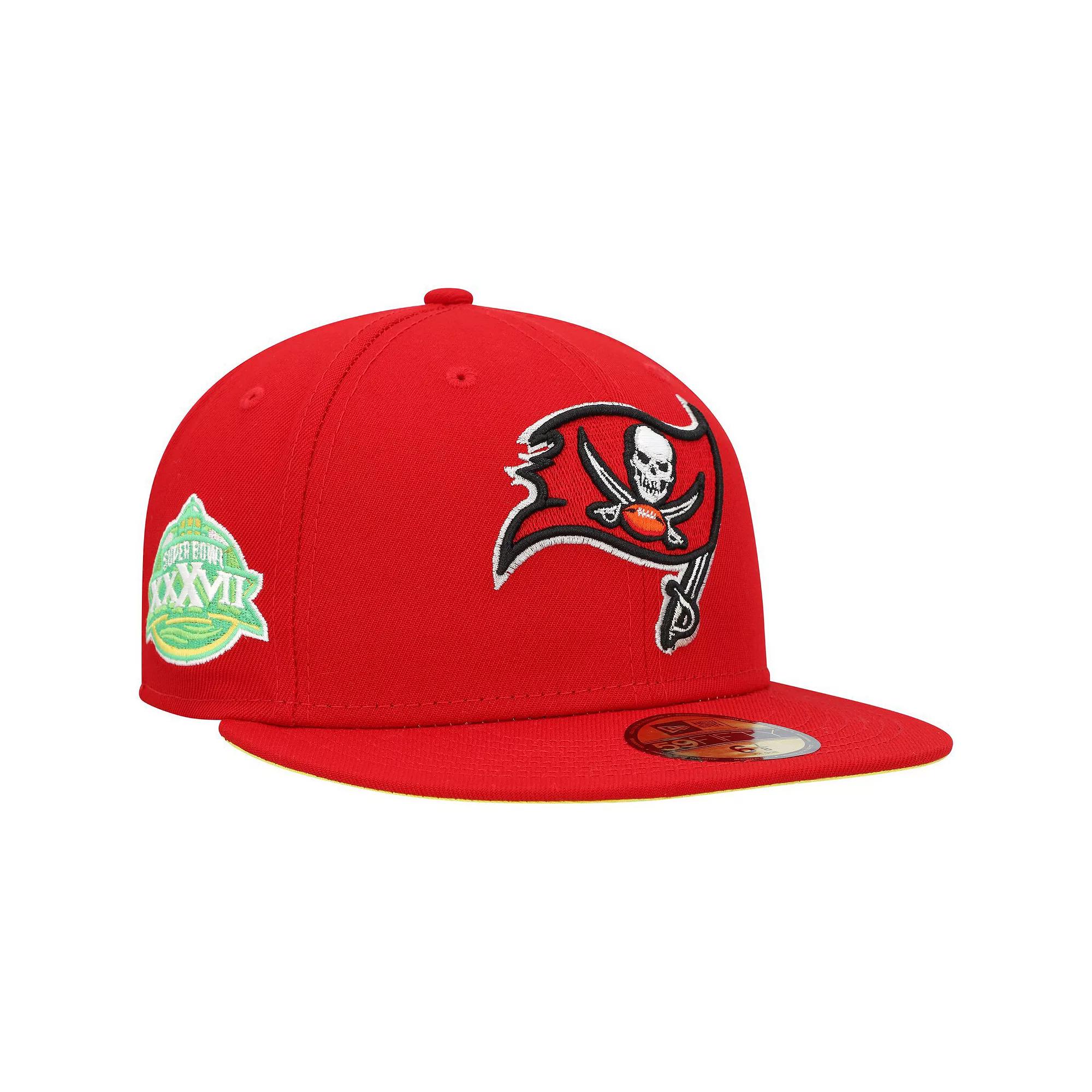 Men's New Era Scarlet Tampa Bay Buccaneers Super Bowl XXXVII Citrus Pop 59FIFTY Fitted Hat,  Product Image