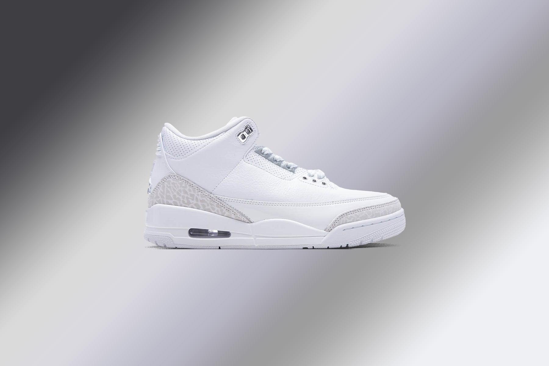 Air Jordan 3 Retro 'Pure Money' - White/Metallic Silver Male Product Image