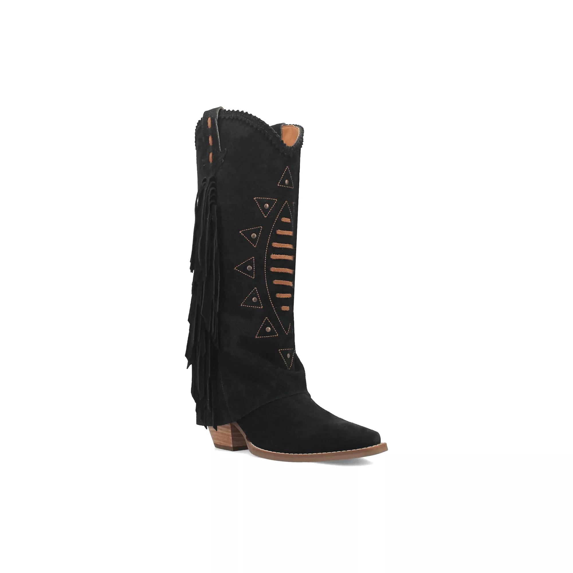 Dingo Women's Spirit Trail Side Fringed Leather Cowboy Boots,  Product Image