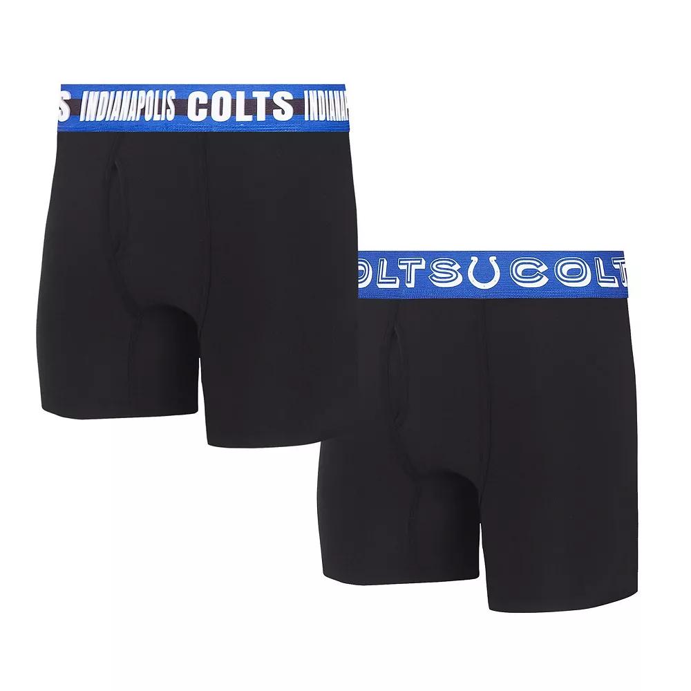Men's Concepts Sport Indianapolis Colts Gauge Knit Boxer Brief Two-Pack, Size: XL, Black Product Image