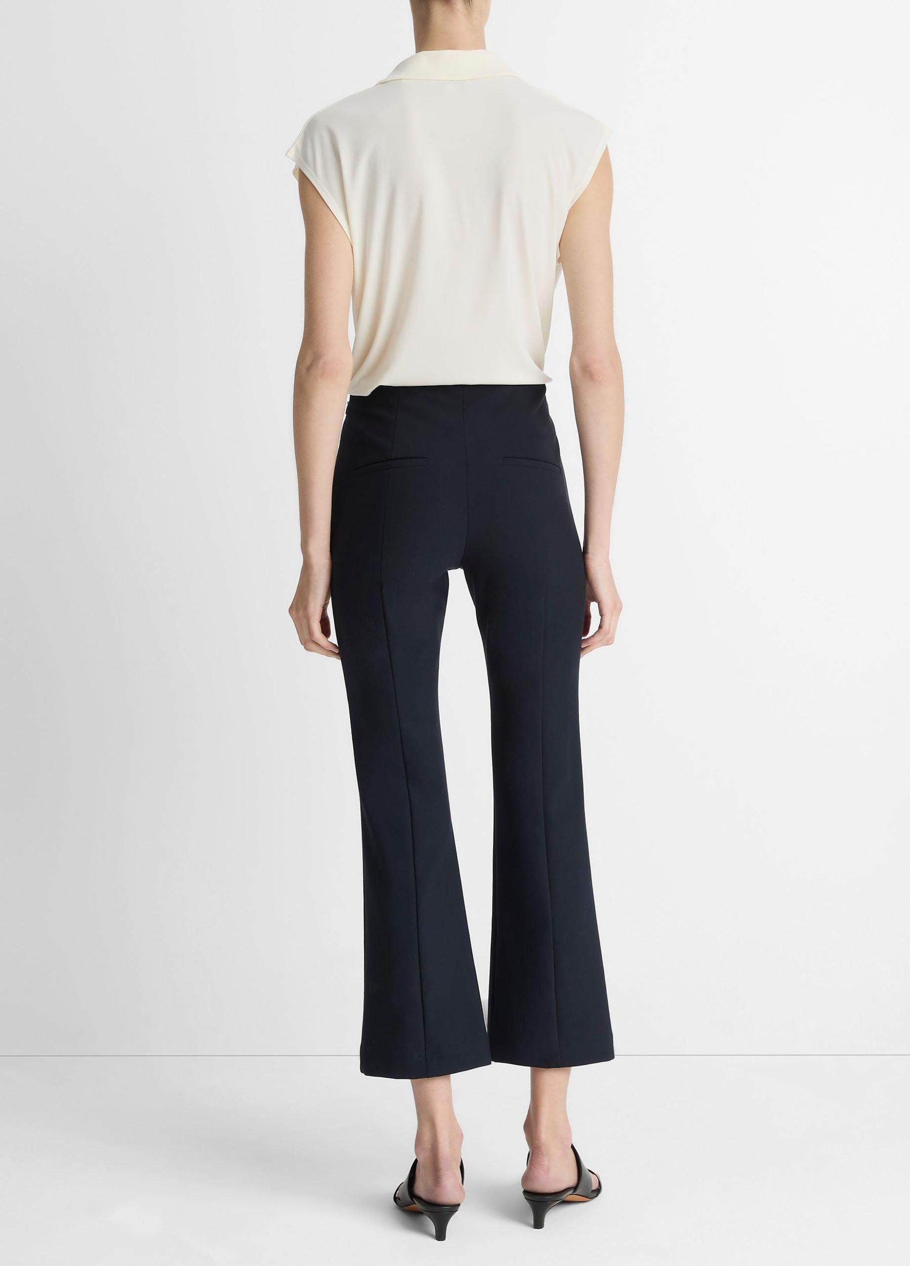 Mid-Rise Pintuck Crop Flare Pant Product Image