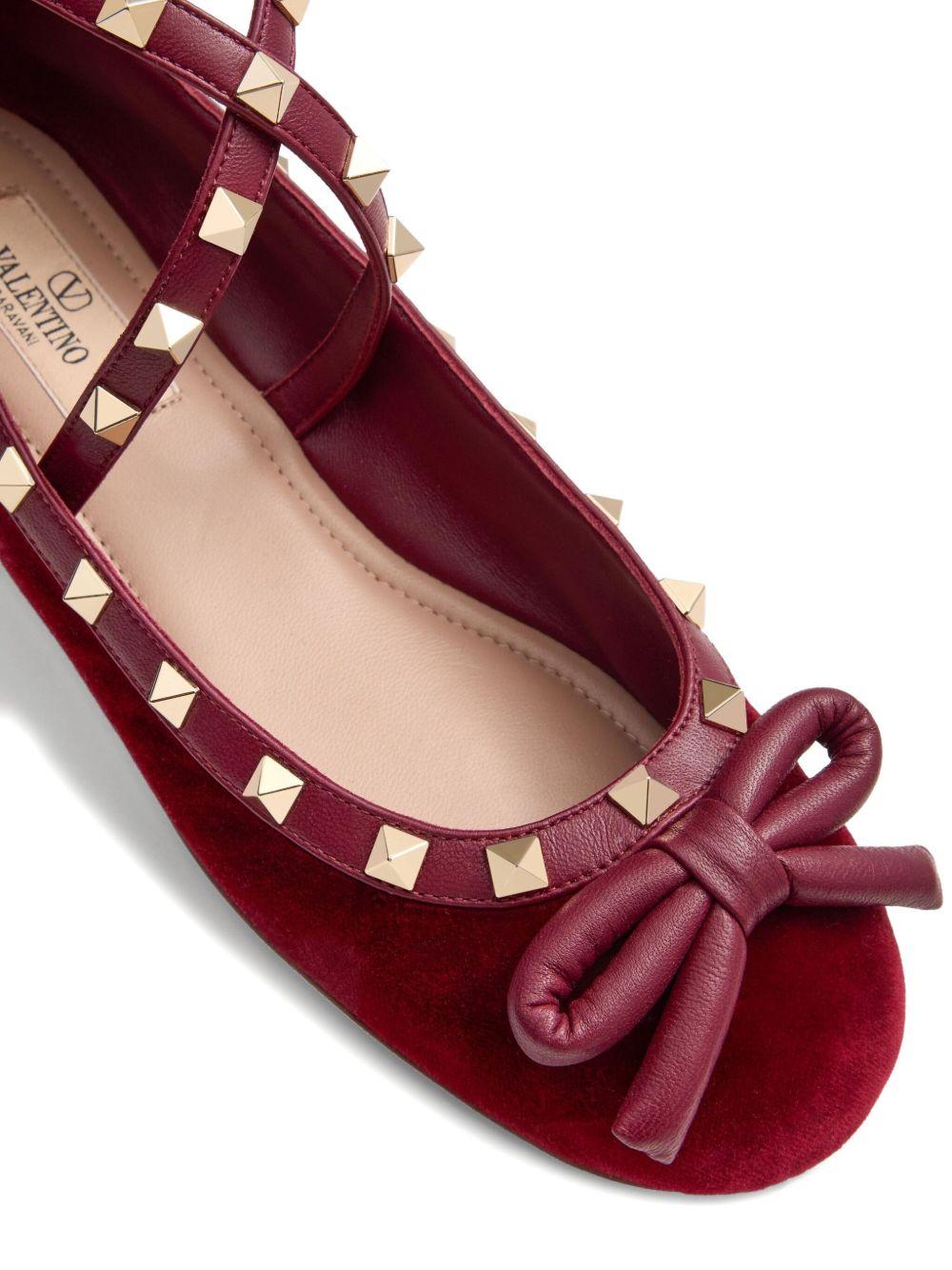 Rockstud velvet ballet flats Product Image