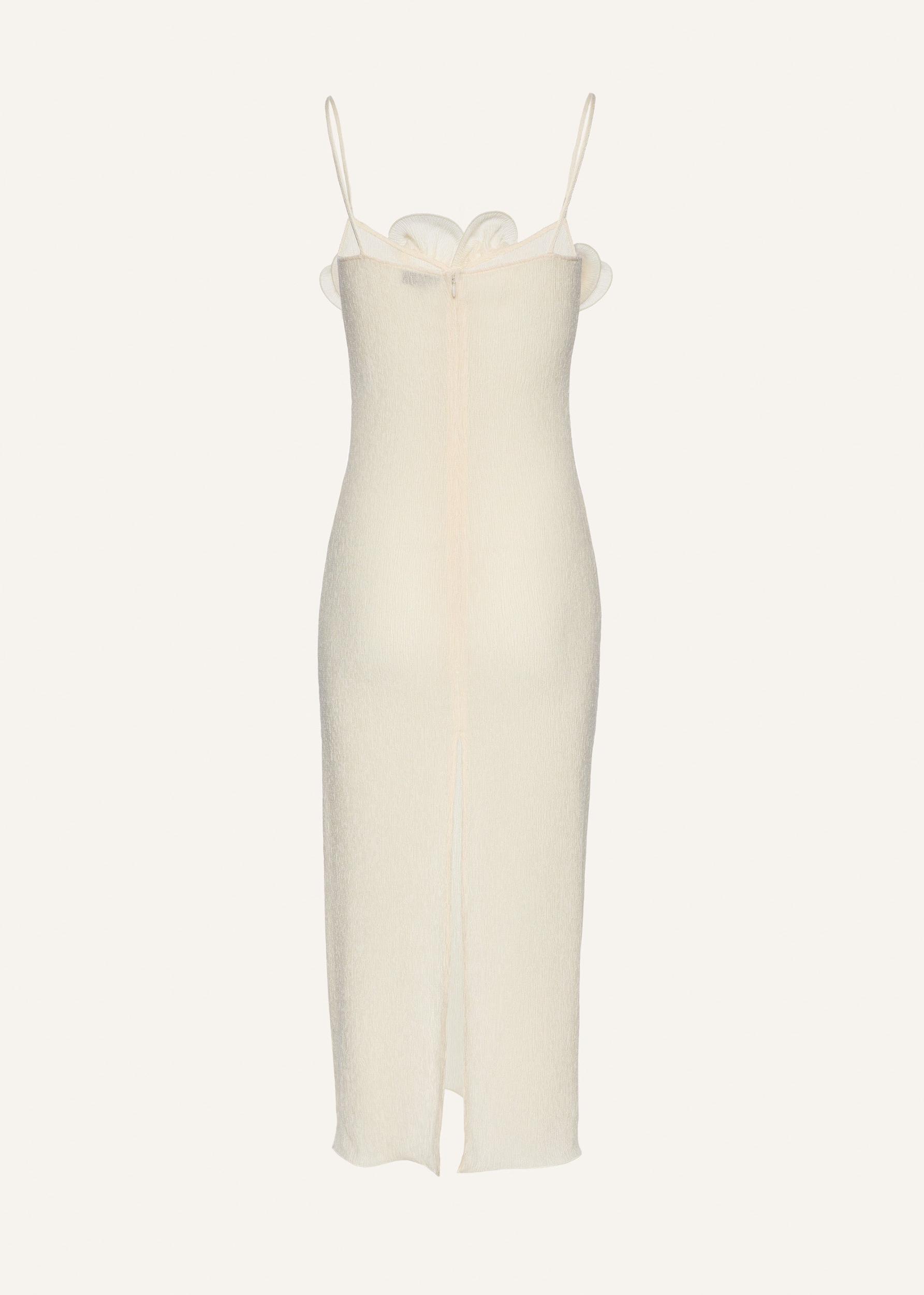 Sleeveless crepe beach midi dress in cream Product Image