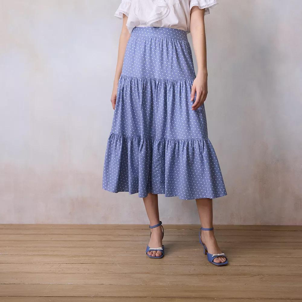Women's LC Lauren Conrad Three Tier Midi Skirt,  Product Image