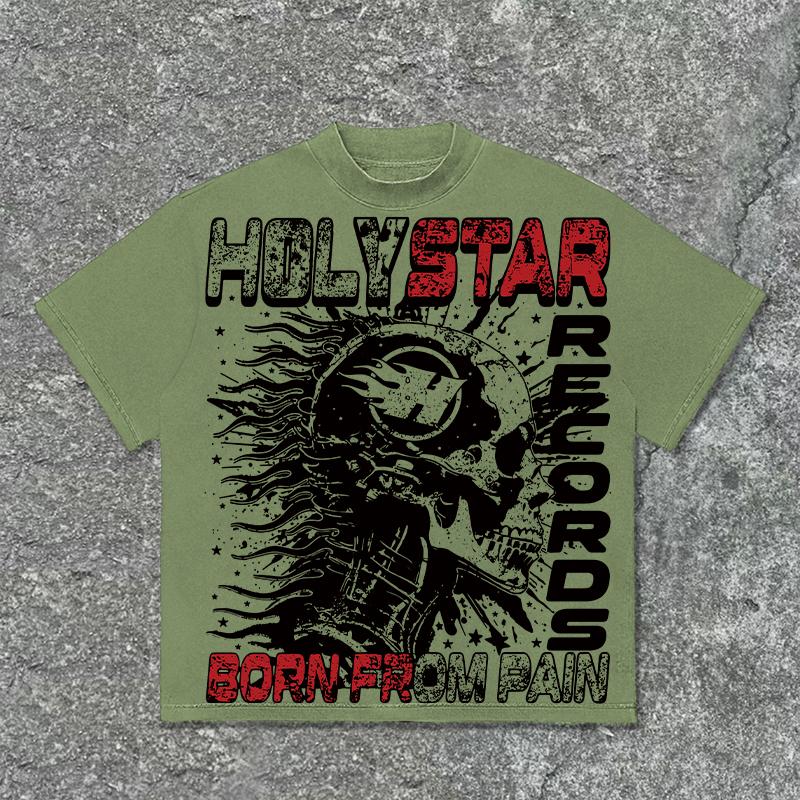 Personalized Hellstar Graphics 100% Cotton Round Neck T-shirt Product Image