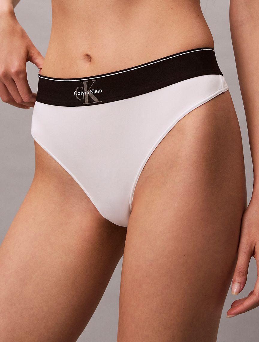 Graphic Monogram Microfiber Stretch Thong Product Image