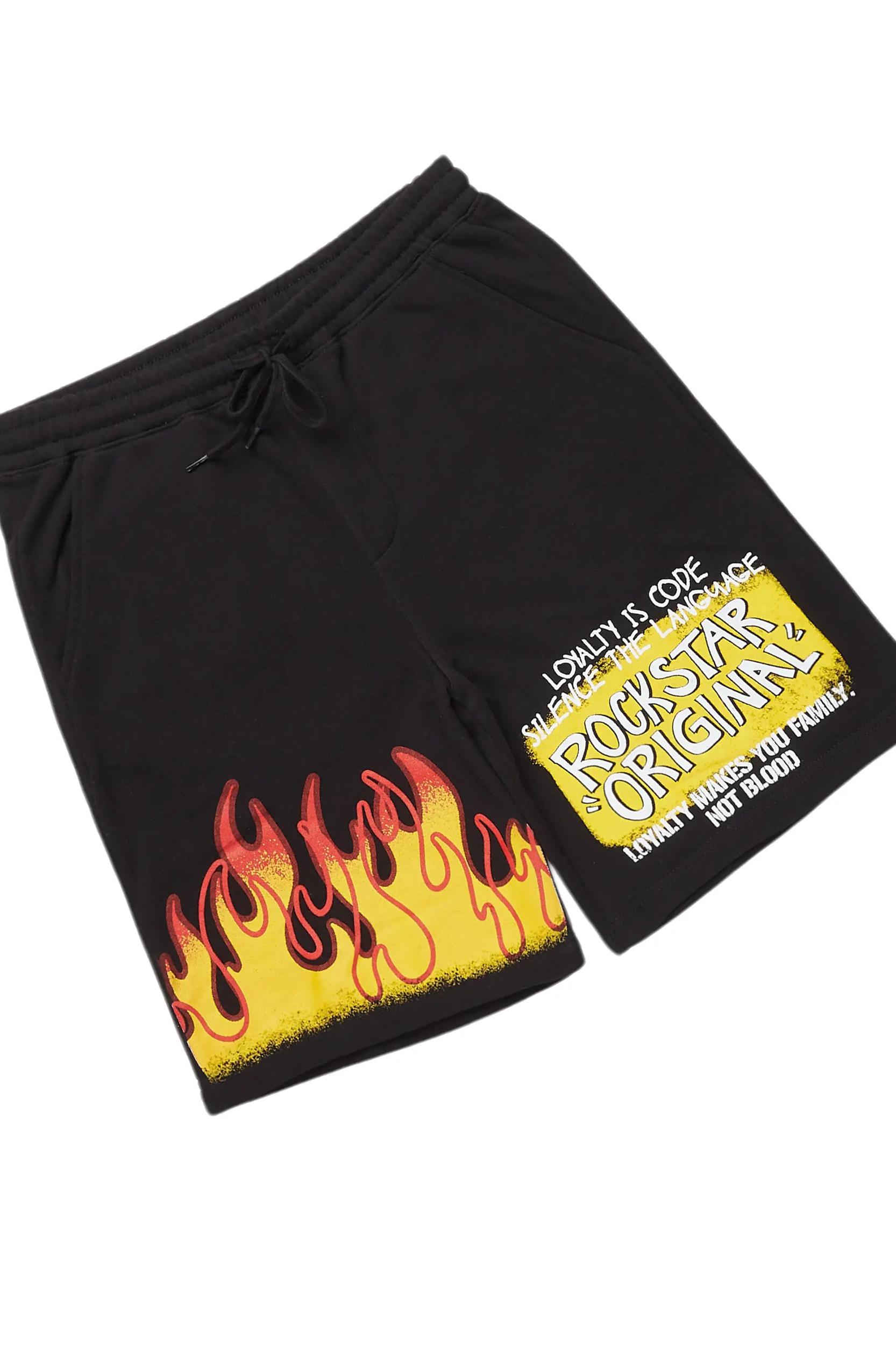 Beno Black Graphic T-Shirt Short Set Male Product Image