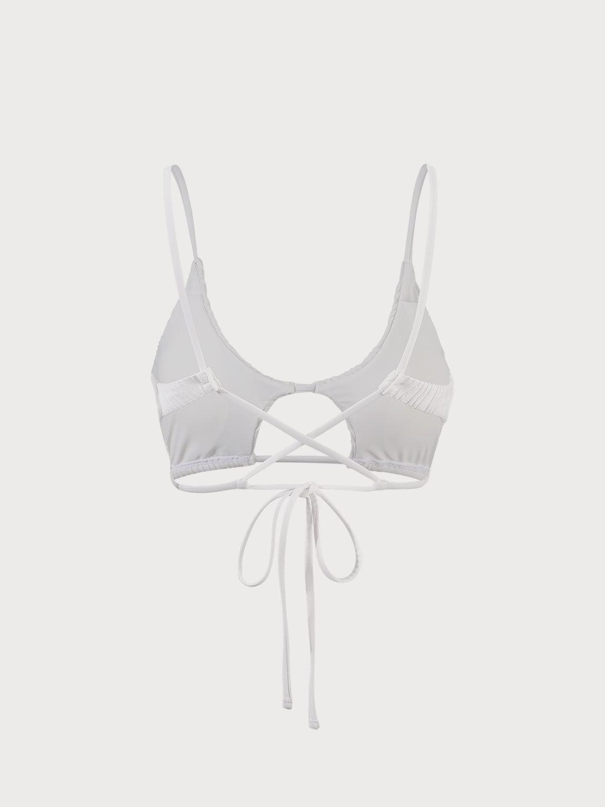 The White Water Ripple Cut-Out Bikini Top Product Image