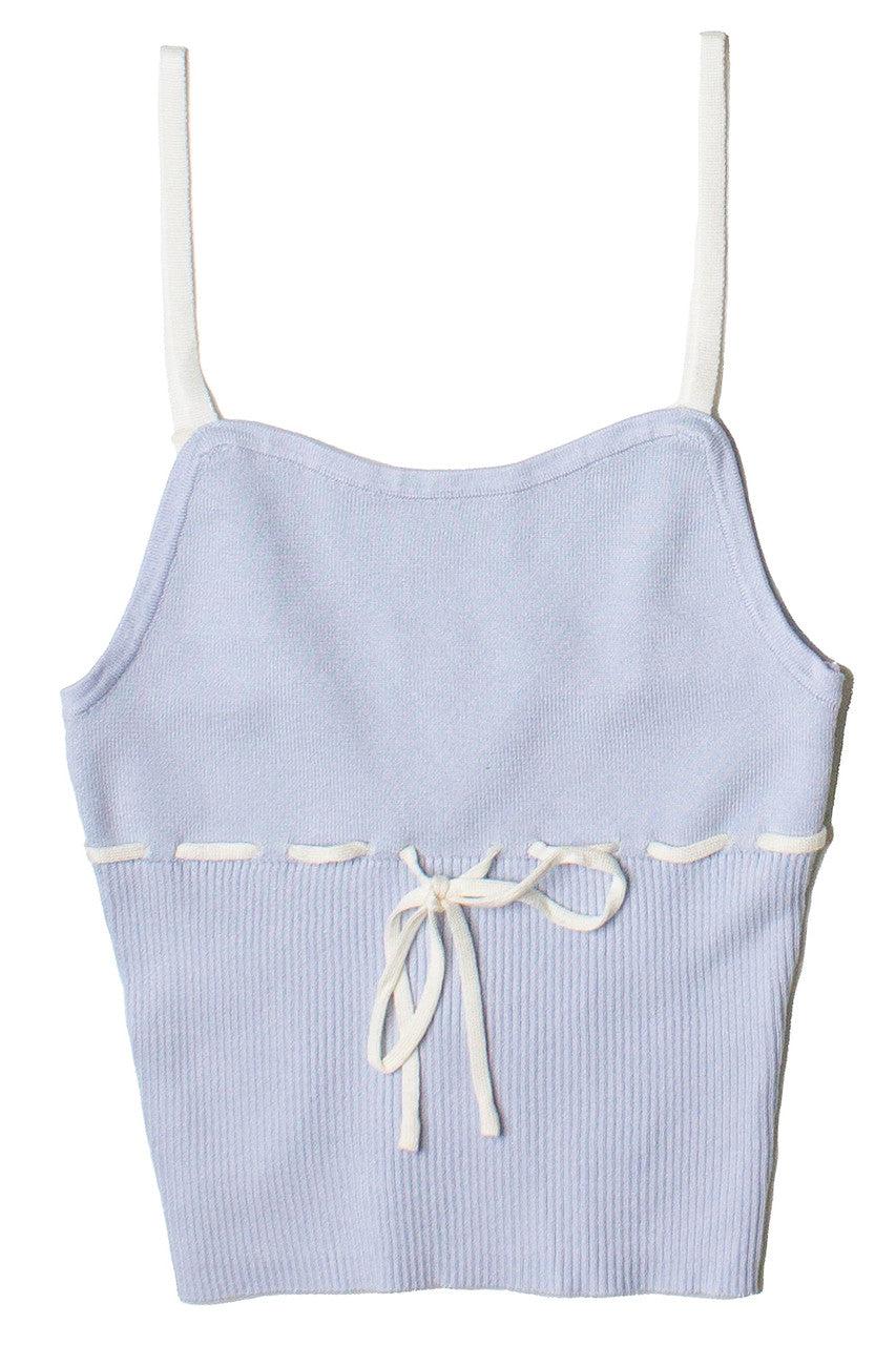 Running Stitch Bow Detail Knit Tank Top Product Image