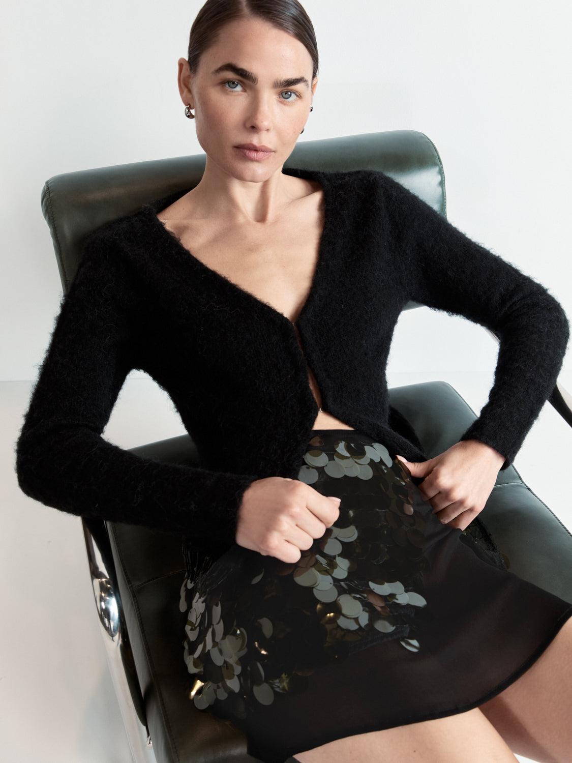 Edie Knit Cardigan Black Product Image