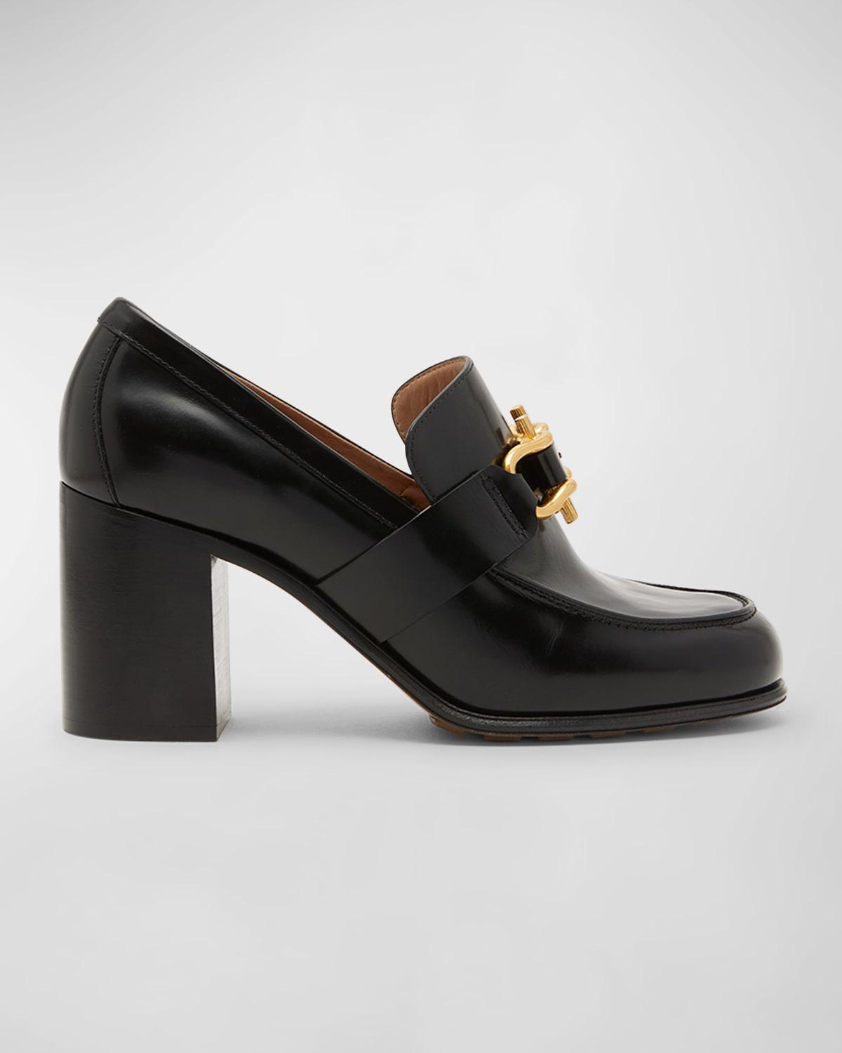 Monsieur Calfskin Leather Bit Pumps Product Image