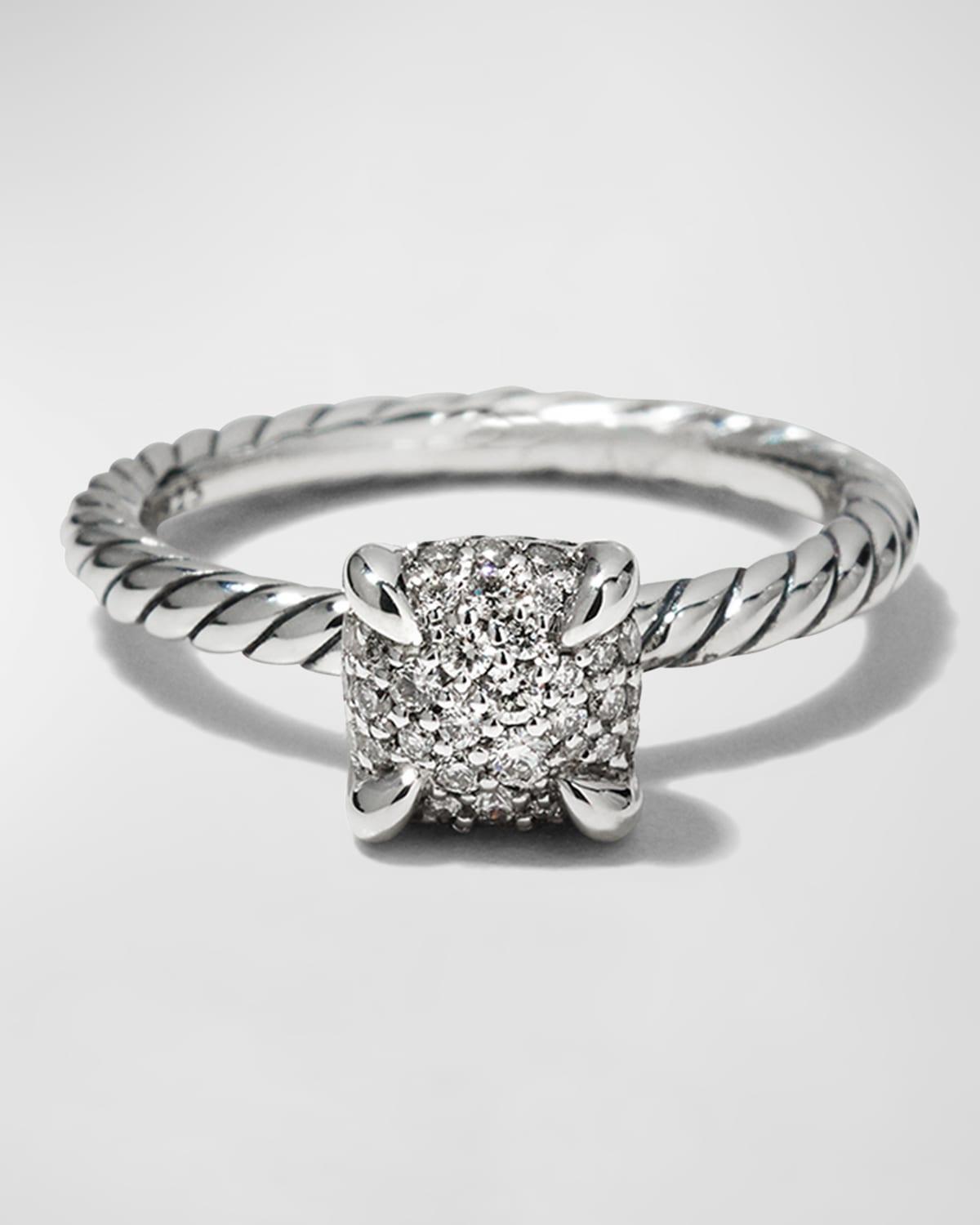 David Yurman Sterling Petite Chatelaine Diamond Pave Cable Ring Product Image