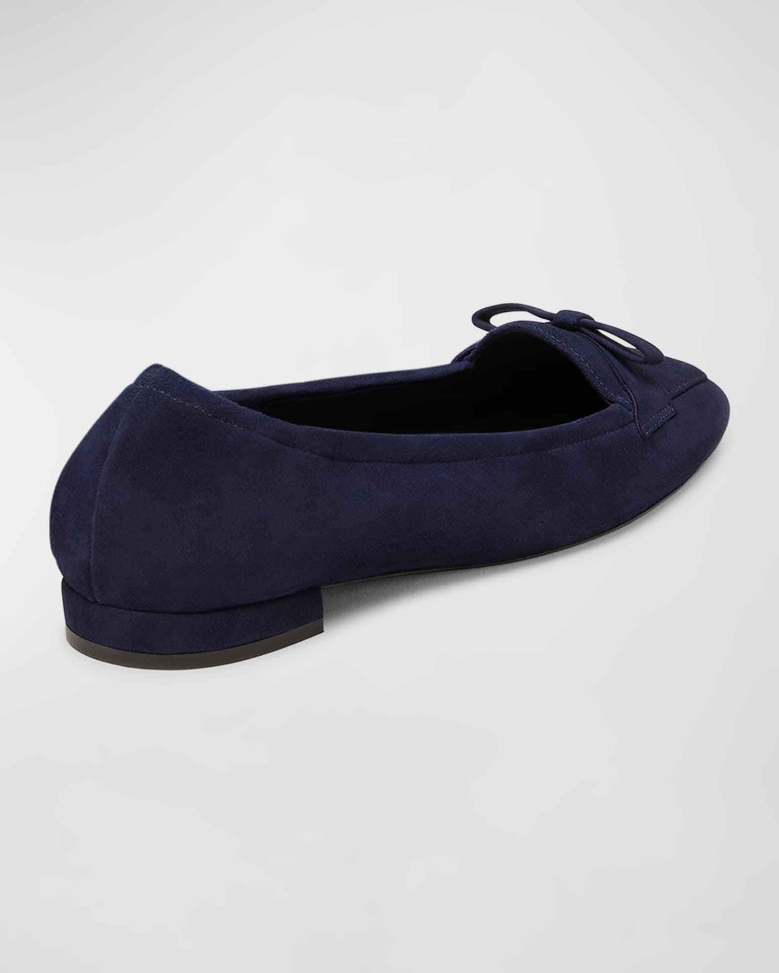 Tully Suede Bow Ballerina Loafers Product Image