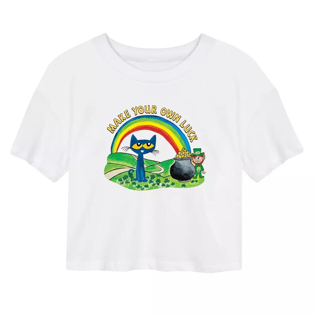 Juniors' PTC Leprechaun Graphic Cropped Tee, Girl's,  Product Image