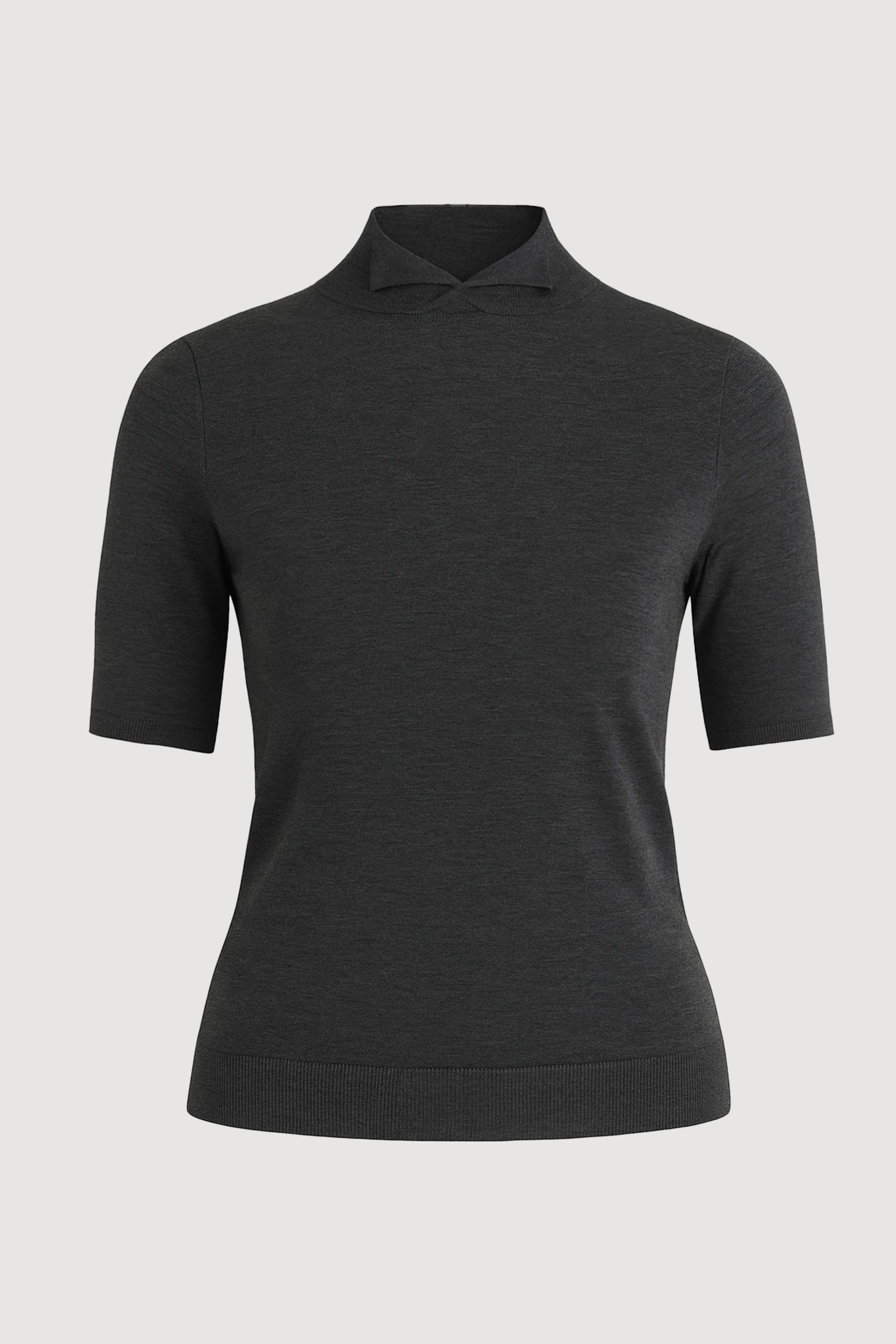 Gia Cotton-Silk Turtleneck Knit Top Product Image