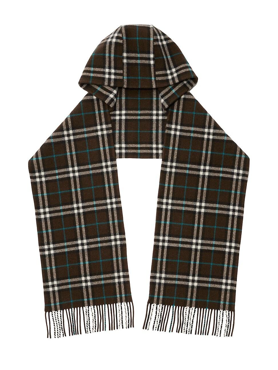Mens Lola Check Hooded Cashmere Scarf Product Image