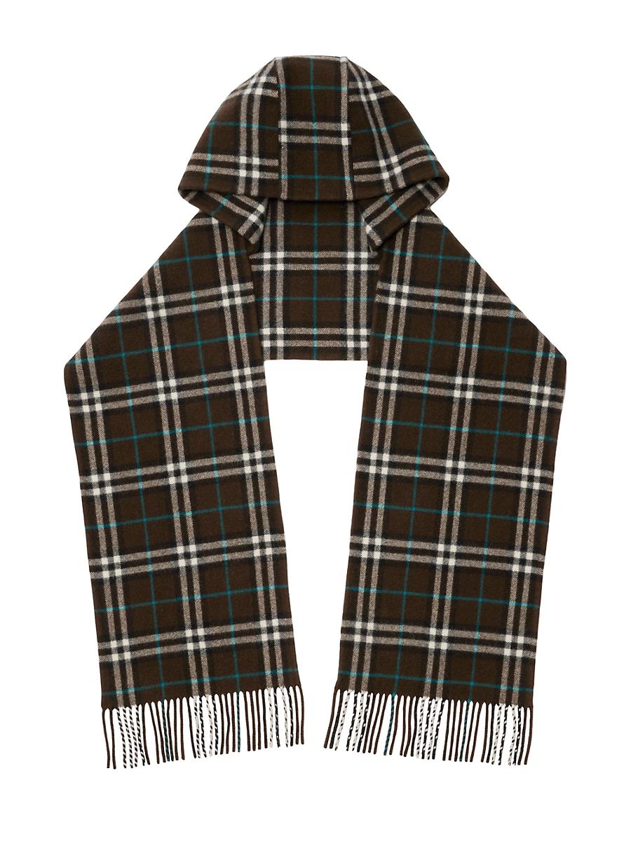Mens Lola Check Hooded Cashmere Scarf Product Image