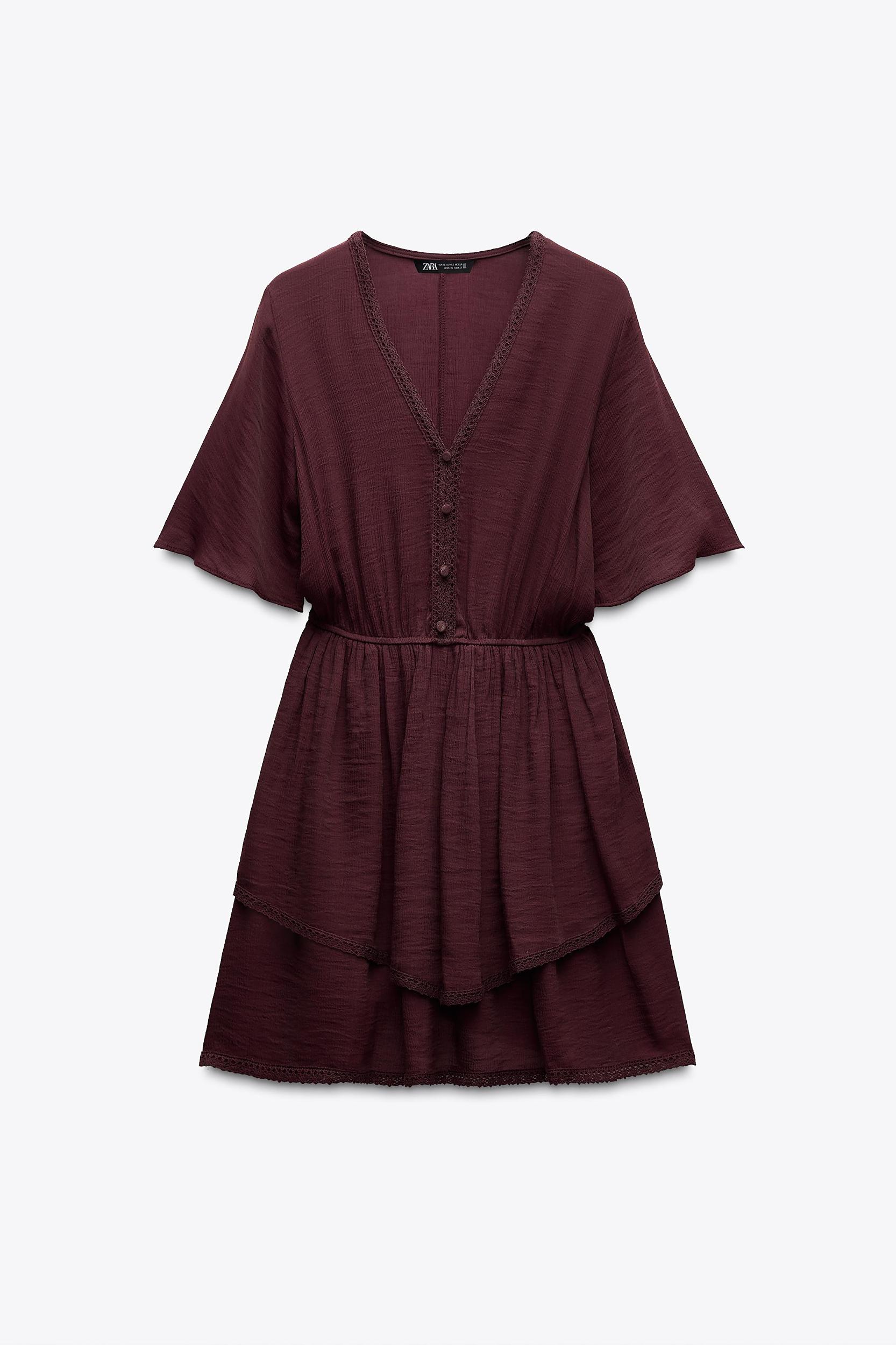 LACE TRIM MINI DRESS Product Image