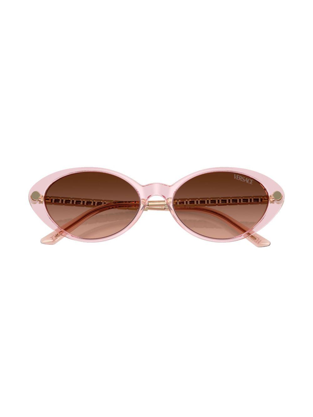 VERSACE Womens Pink Ve4469 Oval-frame Acetate And Metal Sunglasses In Brown Product Image