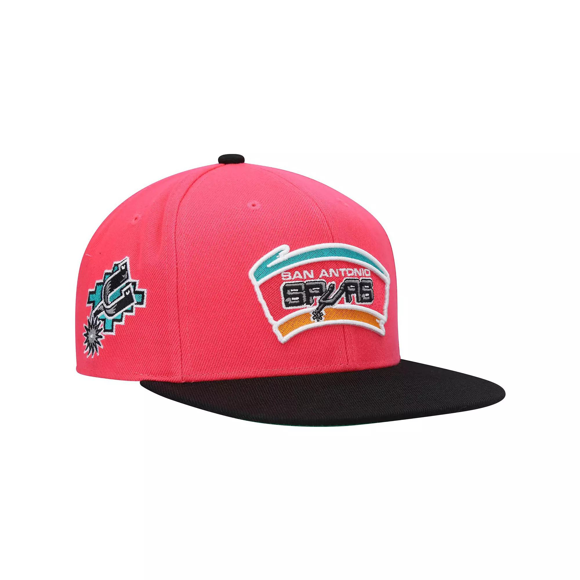 Men's Mitchell & Ness Pink San Antonio Spurs Hardwood Classics Snapback Hat Product Image