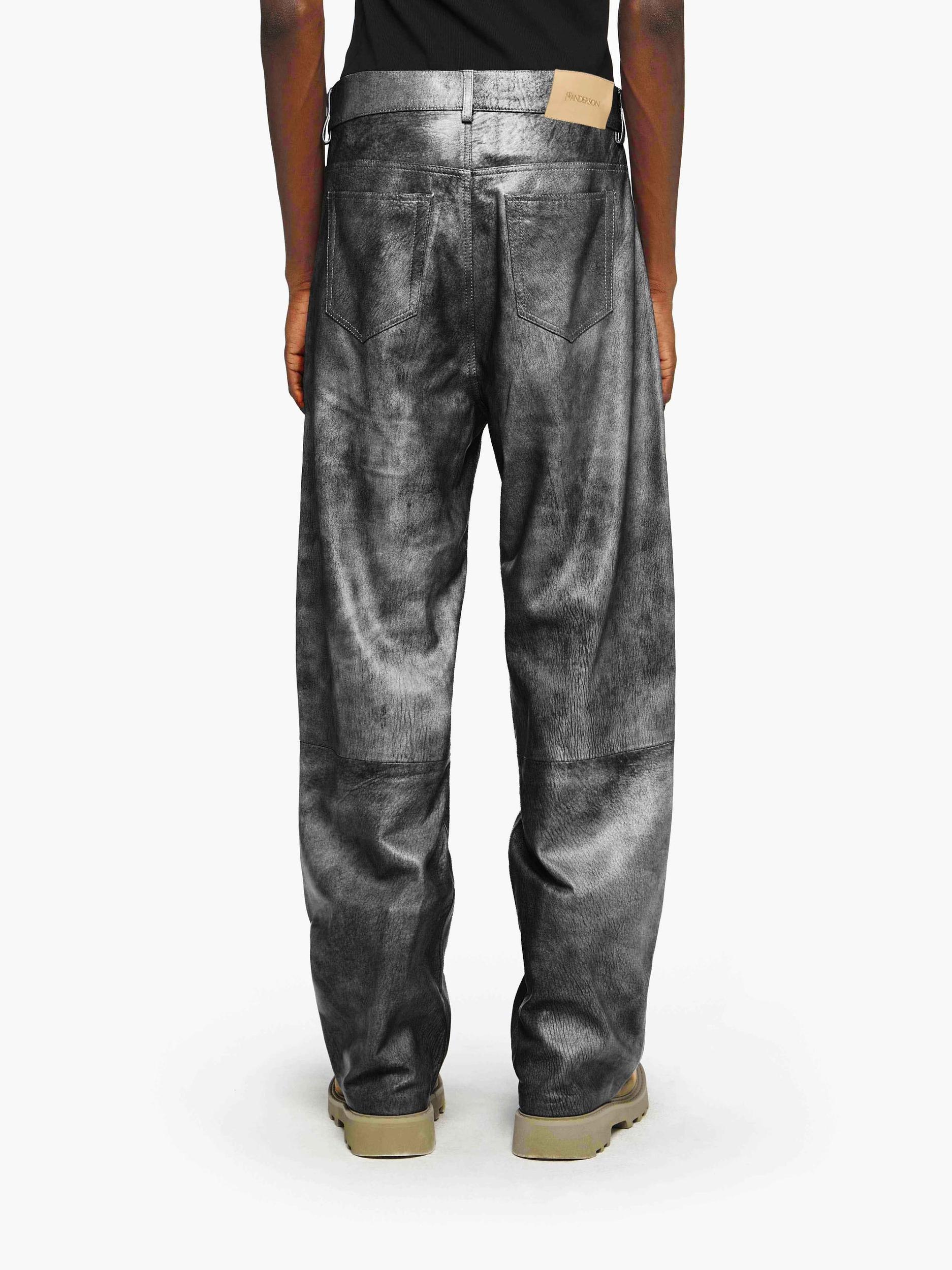 STRAIGHT LEG LEATHER TROUSERS Product Image