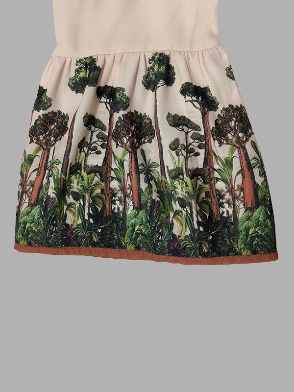 Flared Sleeves Loose Leaves Print V-Neck Maxi Dresses Product Image