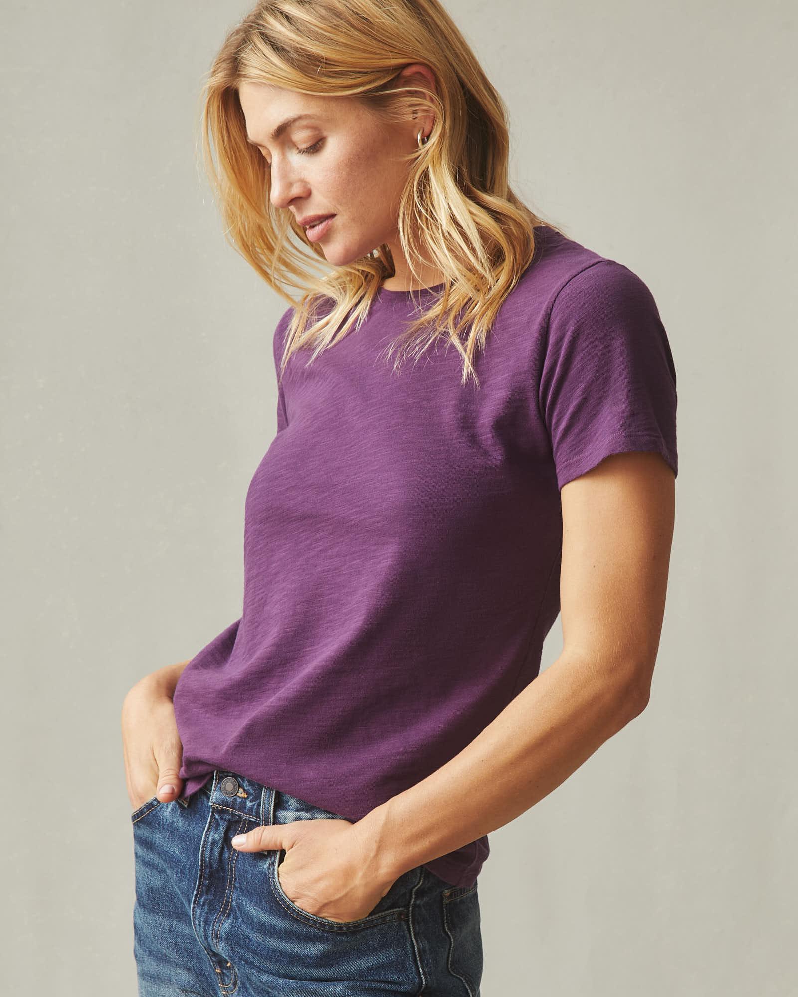 Women's Premium Slub Crew Tee - Deep Purple Product Image