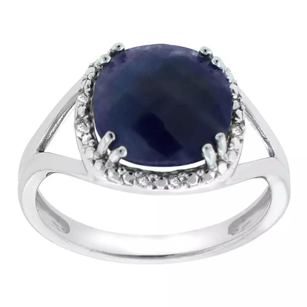 Sterling Silver Sapphire & Diamond Accent Ring, Womens Product Image